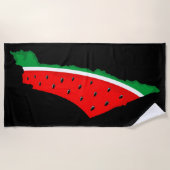 パレスチナ地図スイカの自由の象徴 ビーチタオル (正面)