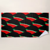 パレスチナ地図スイカの自由の象徴 ビーチタオル (正面)