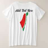 パレスチナ地図スイカの自由の象徴 プラスサイズTシャツ (デザイン裏面)