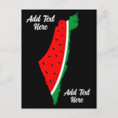 パレスチナ地図スイカの自由の象徴 ポストカード (正面)