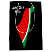 パレスチナ地図スイカの自由の象徴 ミディアムペーパーバッグ (正面)