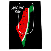 パレスチナ地図スイカの自由の象徴 ミディアムペーパーバッグ (裏面)