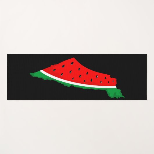 パレスチナ地図スイカの自由の象徴 ヨガマット (正面(横))