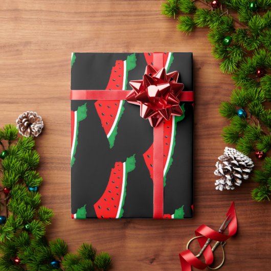 パレスチナ地図スイカの自由の象徴 ラッピングペーパー (クリスマスギフト)