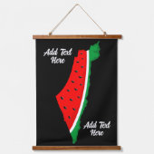 パレスチナ地図スイカの自由の象徴 吊り下げ型タペストリー (正面)