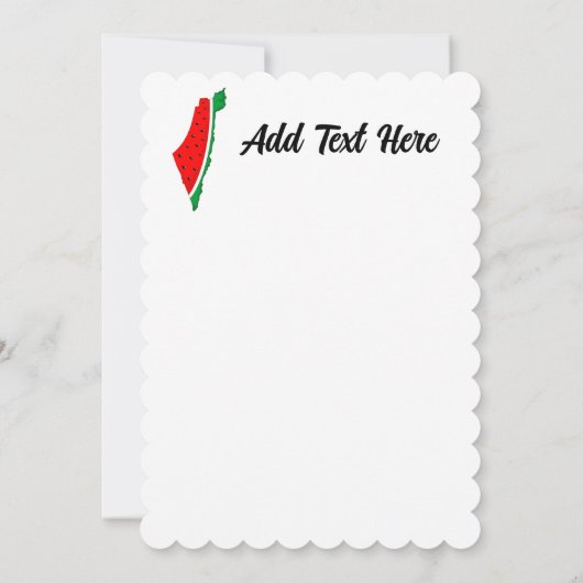 パレスチナ地図スイカの自由の象徴 招待状 (裏面)