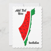 パレスチナ地図スイカの自由の象徴 招待状 (正面)