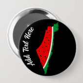 パレスチナ地図スイカの自由の象徴 缶バッジ (正面&裏面)