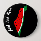 パレスチナ地図スイカの自由の象徴 缶バッジ (正面)