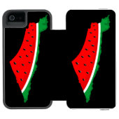 パレスチナ地図スイカの自由の象徴 INCIPIO iPhoneウォレットケース (フォリオ Open)