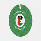 パレスチナ天使のクリスマスパーソナライズされた国旗 メタルオーナメント (正面左)