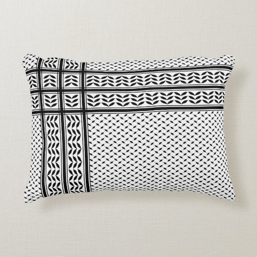 パレスチナ抵抗パターンのケフィエ記号 アクセントクッション (正面)