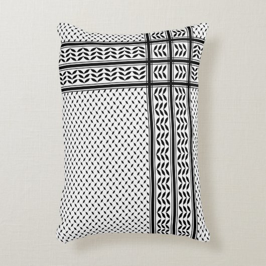 パレスチナ抵抗パターンのケフィエ記号 アクセントクッション (正面(垂直))