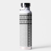 パレスチナ抵抗パターンのケフィエ記号 ウォーターボトル (右面)