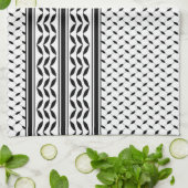 パレスチナ抵抗パターンのケフィエ記号 キッチンタオル (折り畳み)