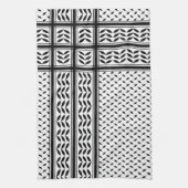 パレスチナ抵抗パターンのケフィエ記号 キッチンタオル (縦)