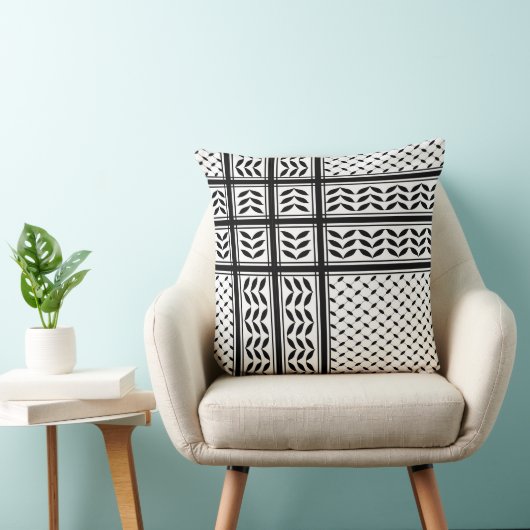 パレスチナ抵抗パターンのケフィエ記号 クッション (椅子)