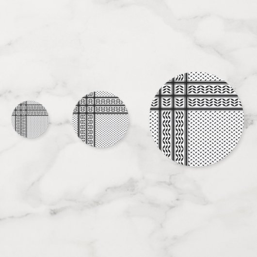 パレスチナ抵抗パターンのケフィエ記号 コンフェッティ (裏面)