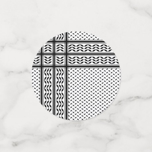 パレスチナ抵抗パターンのケフィエ記号 コンフェッティ (スモール正面)