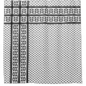 パレスチナ抵抗パターンのケフィエ記号 シャワーカーテン (正面)