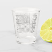 パレスチナ抵抗パターンのケフィエ記号 ショットグラス (裏面)