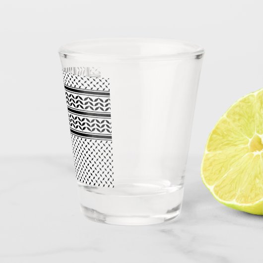 パレスチナ抵抗パターンのケフィエ記号 ショットグラス (右)