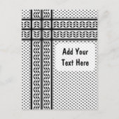 パレスチナ抵抗パターンのケフィエ記号 シーズンポストカード (正面)