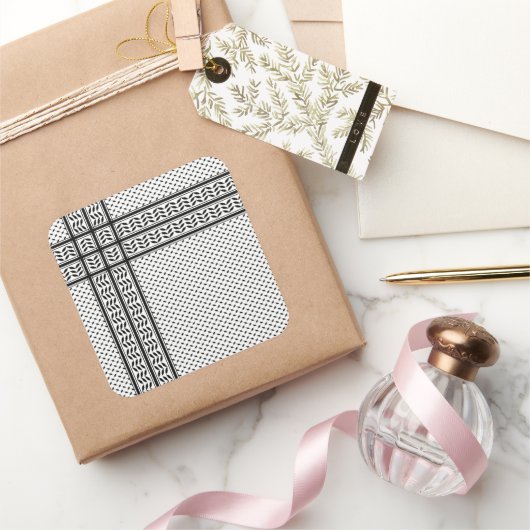 パレスチナ抵抗パターンのケフィエ記号 スクエアシール (ギフト)