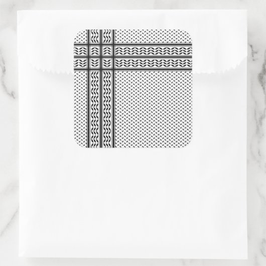 パレスチナ抵抗パターンのケフィエ記号 スクエアシール (バッグ)