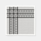 パレスチナ抵抗パターンのケフィエ記号 スタンダードカクテルナプキン (正面)