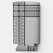 パレスチナ抵抗パターンのケフィエ記号 スリム缶クーラー (裏面)