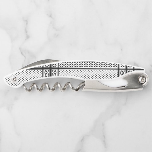 パレスチナ抵抗パターンのケフィエ記号 ソムリエナイフ (裏面)