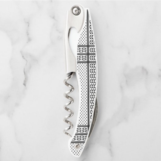 パレスチナ抵抗パターンのケフィエ記号 ソムリエナイフ (正面)