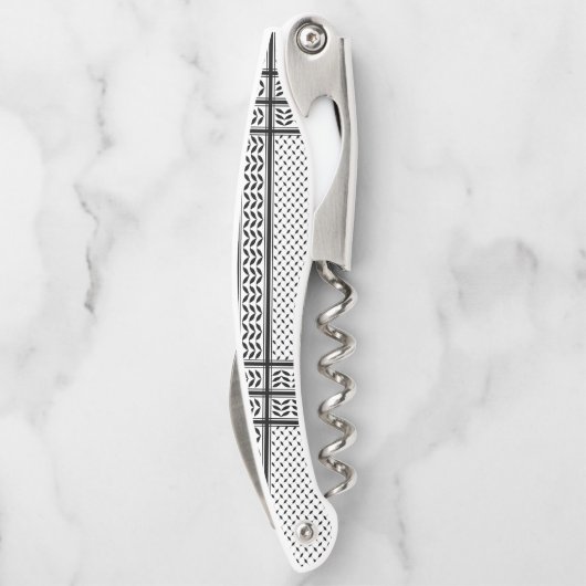 パレスチナ抵抗パターンのケフィエ記号 ソムリエナイフ (裏面)