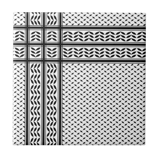 パレスチナ抵抗パターンのケフィエ記号 タイル (正面)