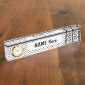 パレスチナ抵抗パターンのケフィエ記号 デスクネームプレート (側面)