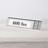 パレスチナ抵抗パターンのケフィエ記号 デスクネームプレート (正面)