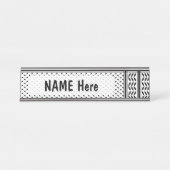 パレスチナ抵抗パターンのケフィエ記号 デスクネームプレート (正面)