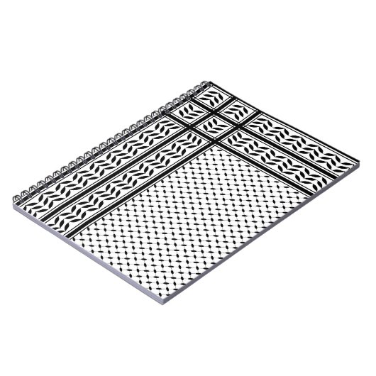 パレスチナ抵抗パターンのケフィエ記号 ノートブック (左側)