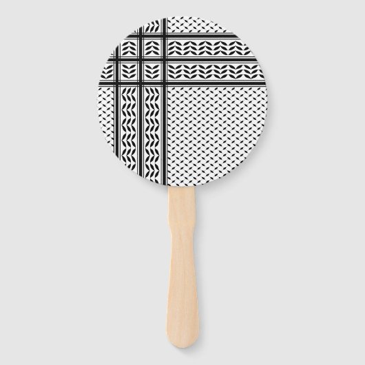 パレスチナ抵抗パターンのケフィエ記号 ハンドファン (裏面)