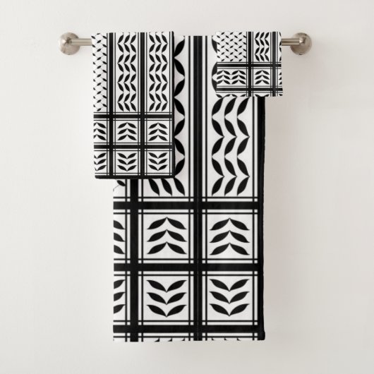 パレスチナ抵抗パターンのケフィエ記号 バスタオルセット (インサイチュ)