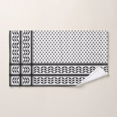 パレスチナ抵抗パターンのケフィエ記号 バスタオルセット (ハンドタオル)