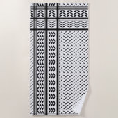 パレスチナ抵抗パターンのケフィエ記号 ビーチタオル (正面)