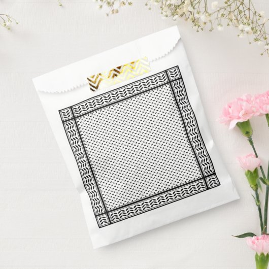 パレスチナ抵抗パターンのケフィエ記号 フェイバーバッグ (封をした状態)