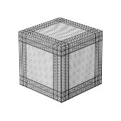 パレスチナ抵抗パターンのケフィエ記号 フォトキューブ (裏面アングル)