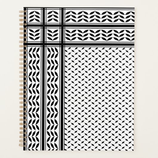 パレスチナ抵抗パターンのケフィエ記号 プランナー手帳 (正面)