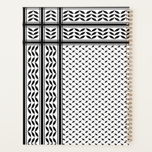 パレスチナ抵抗パターンのケフィエ記号 プランナー手帳 (裏面)