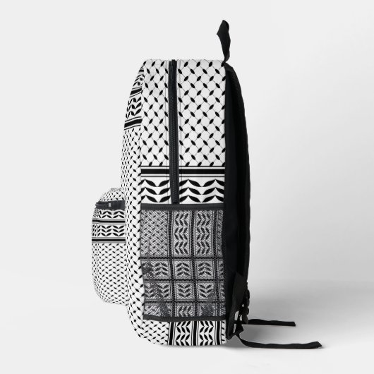 パレスチナ抵抗パターンのケフィエ記号 プリントバックパック (右)