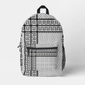パレスチナ抵抗パターンのケフィエ記号 プリントバックパック (正面)