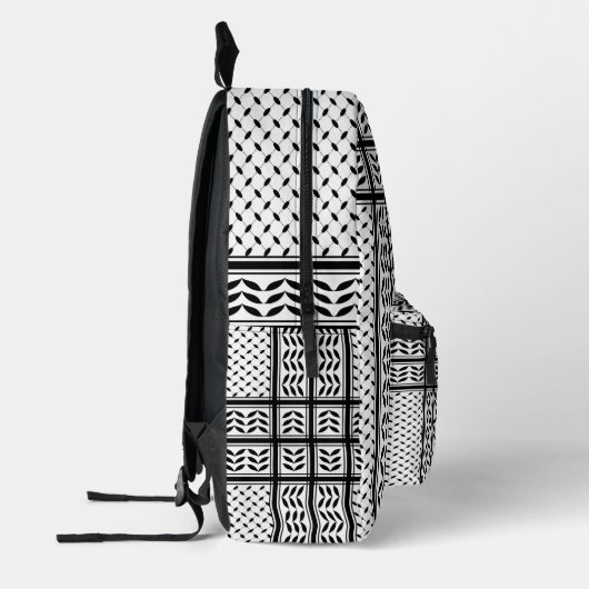 パレスチナ抵抗パターンのケフィエ記号 プリントバックパック (左)